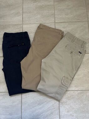 Lot of 3 Men's Carpenter Paint Chore Pants Dickies Banana Republic H&M Sz 34, 36